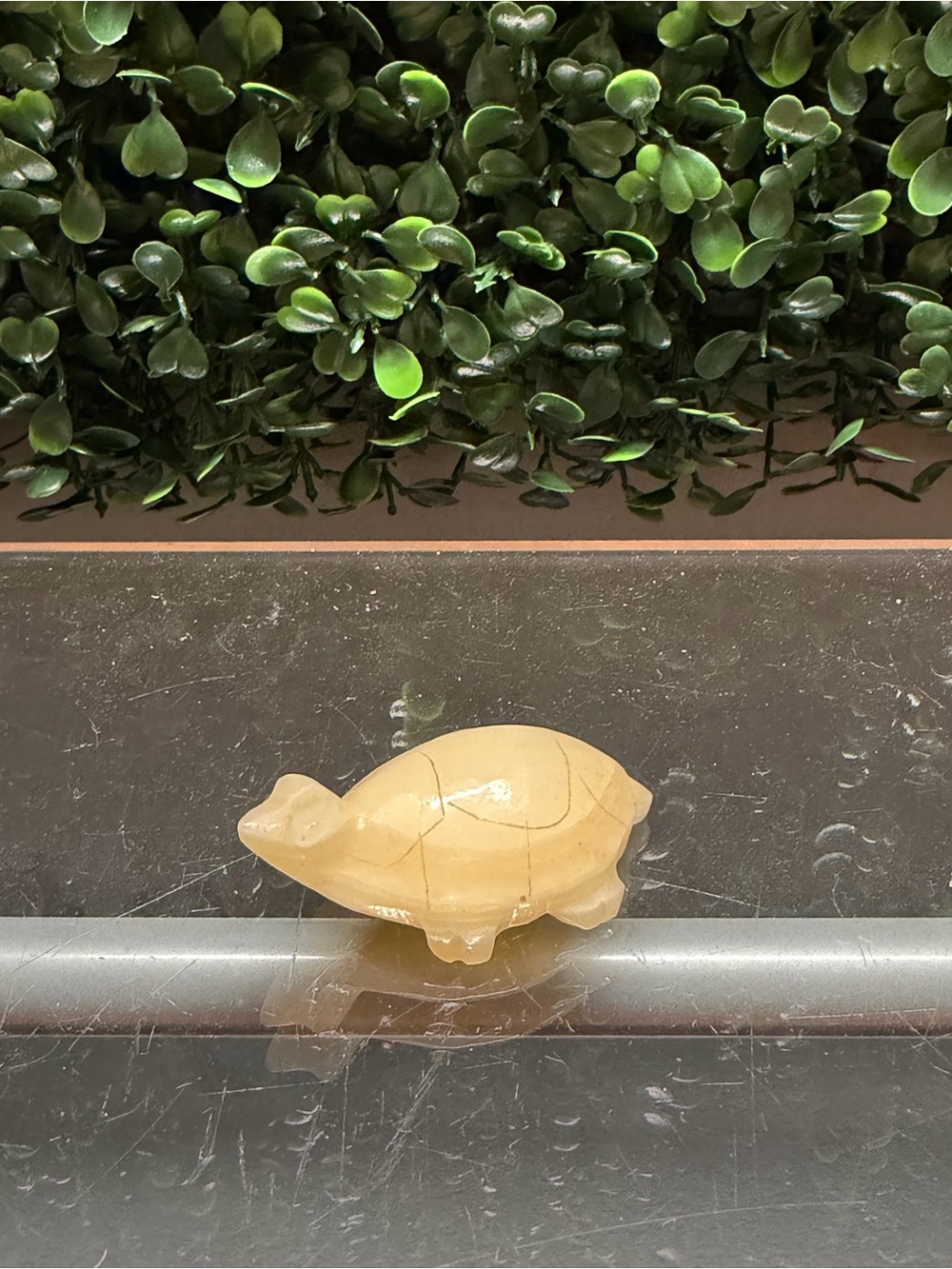Source Unknown Yellow Polished Turtle Accent Figurine